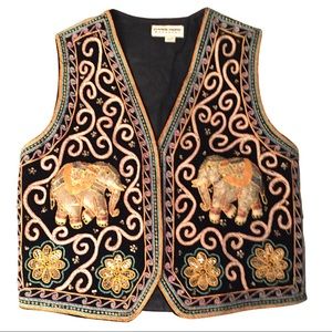 VINTAGE CAROL HORN WORKSHOP BEADED SEQUINS VEST